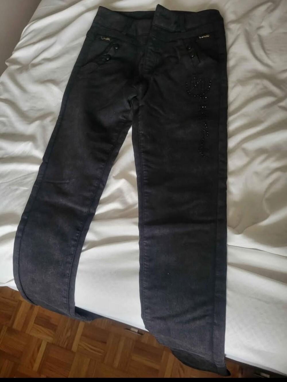 Women's Black Slim Jeans with Stud Detail